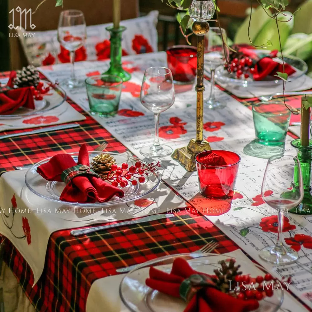 Runner thiết kế họa tiết hoa poppy (DR-PP01)