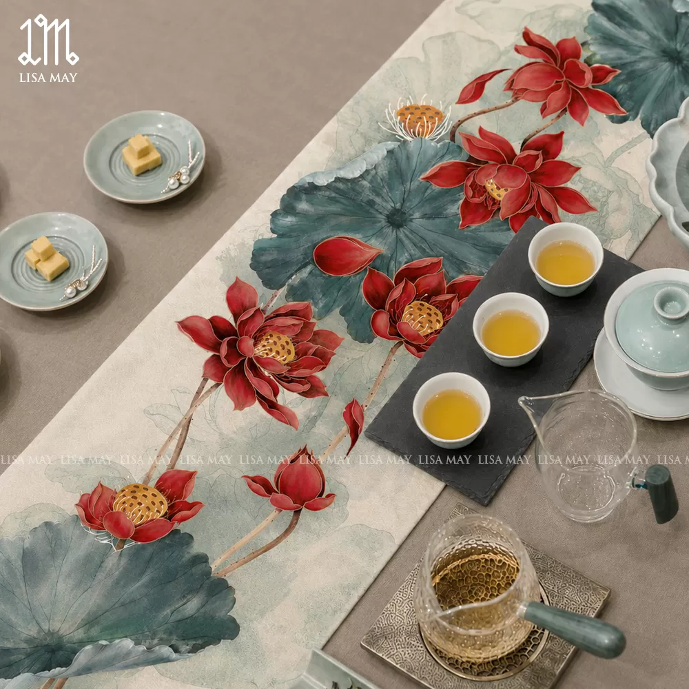 Runner thiết kế họa tiết hoa sen (DR-SD01)