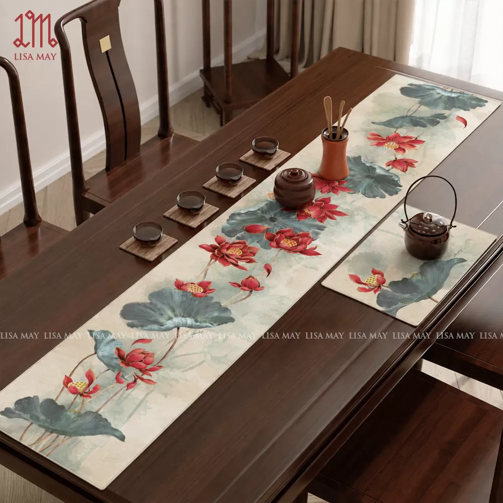 Runner thiết kế họa tiết hoa sen (DR-SD01)