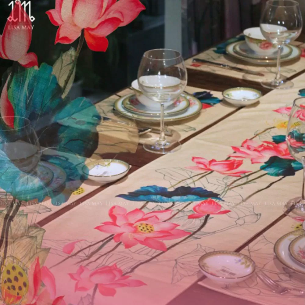 Runner thiết kế họa tiết hoa sen (DR-SH01d)