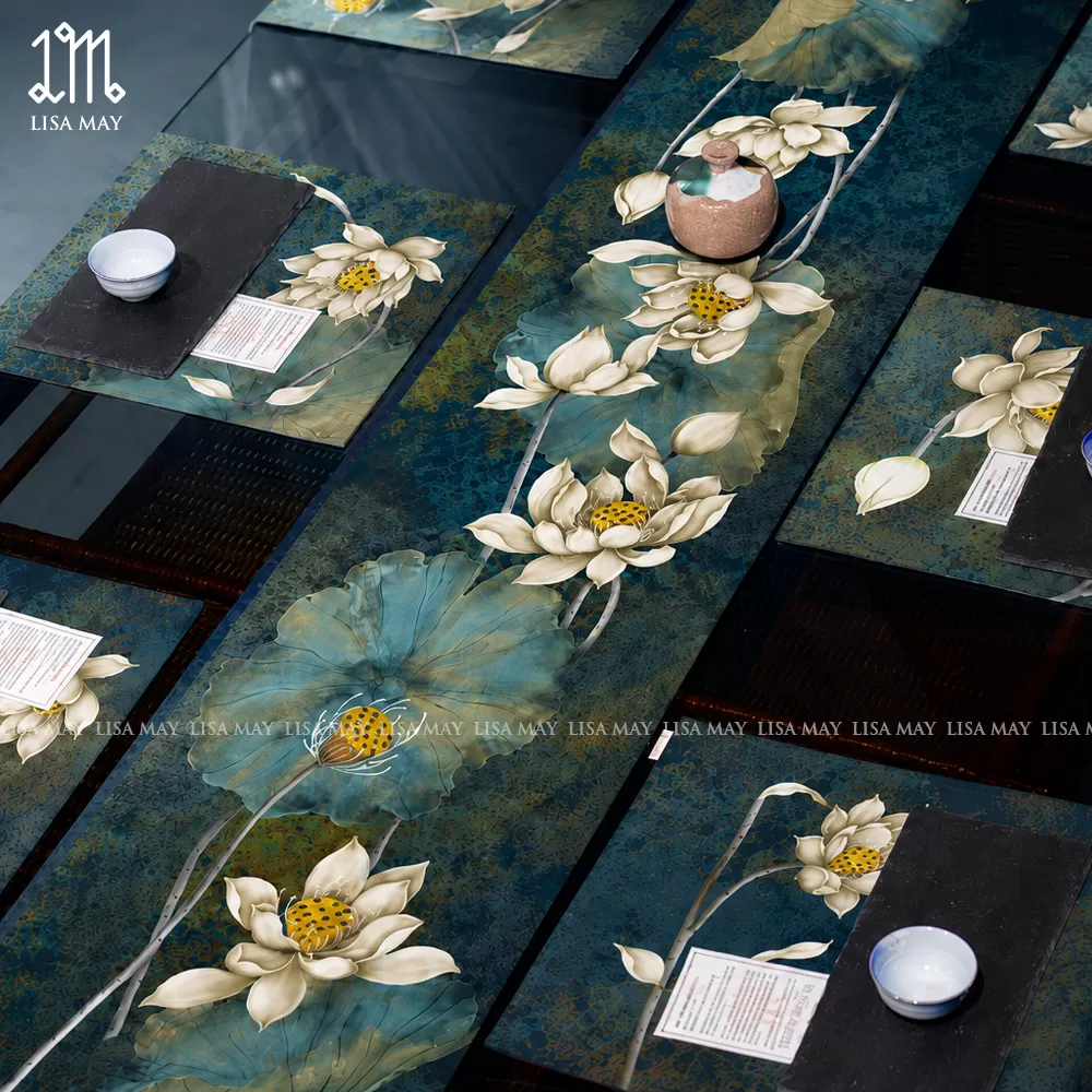 Runner thiết kế họa tiết hoa sen (DR-ST03)