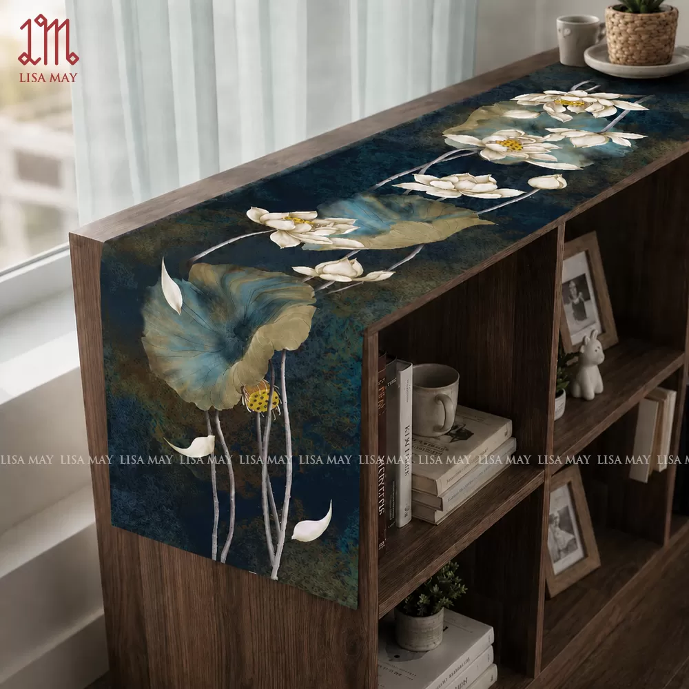 Runner thiết kế họa tiết hoa sen (DR-ST03)