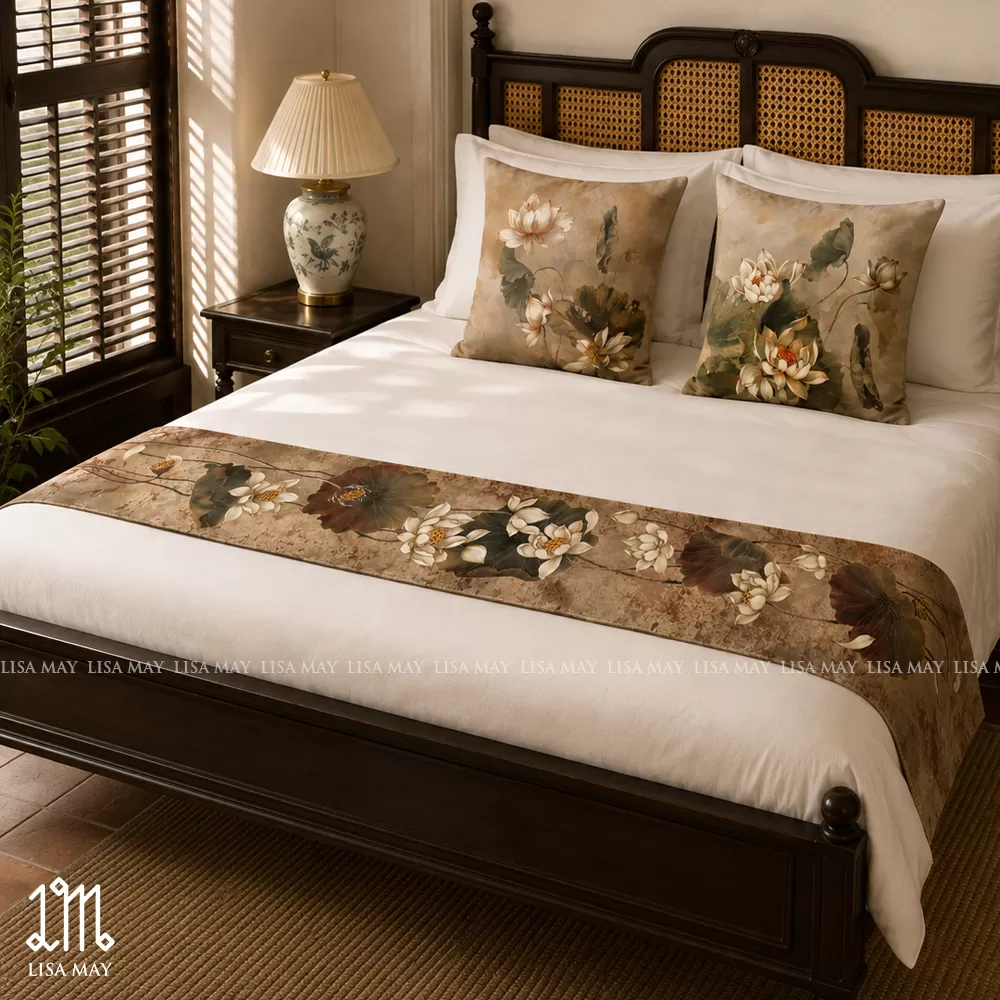 Runner thiết kế họa tiết hoa sen (DR-ST04)