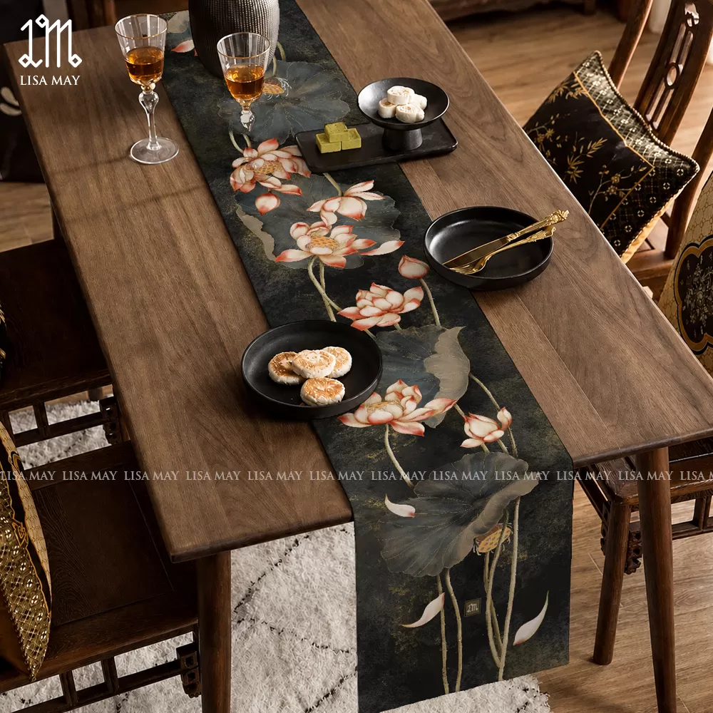 Runner thiết kế họa tiết hoa sen (DR-STD01)