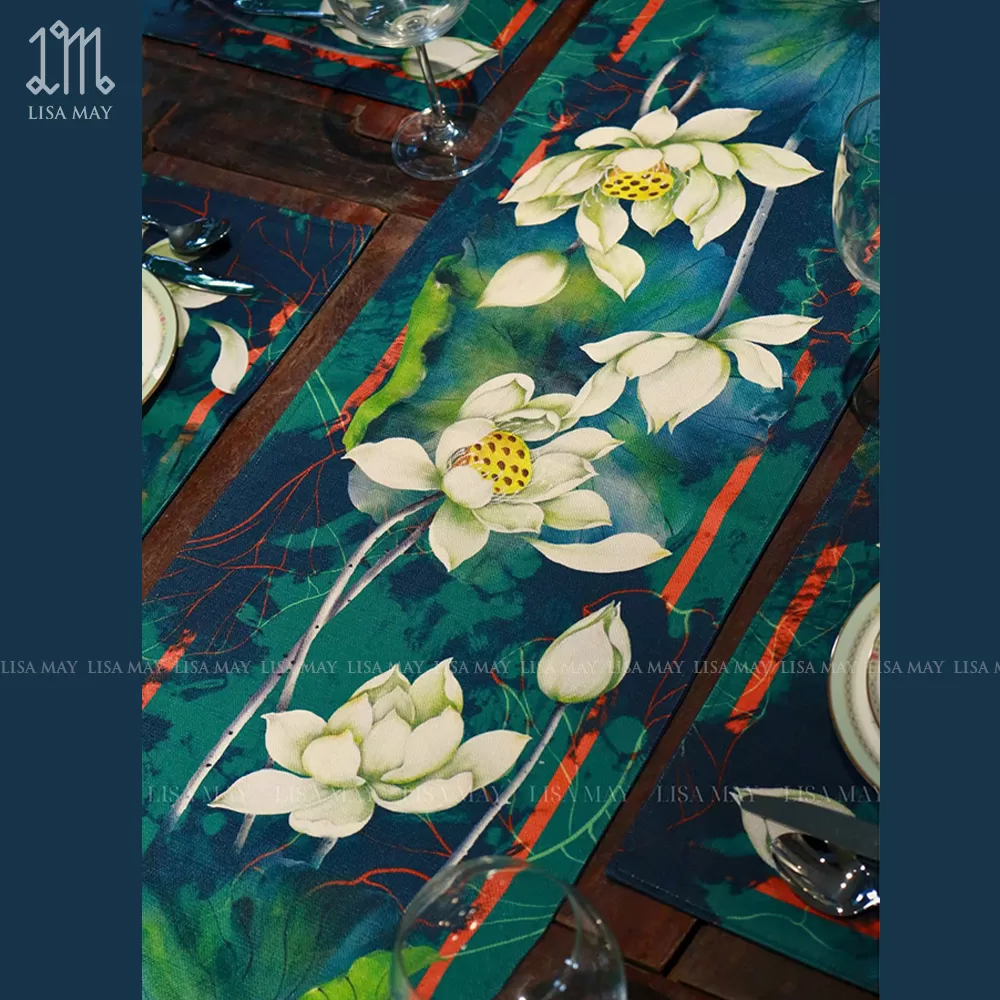 Runner thiết kế họa tiết hoa sen (DR-SX02b)