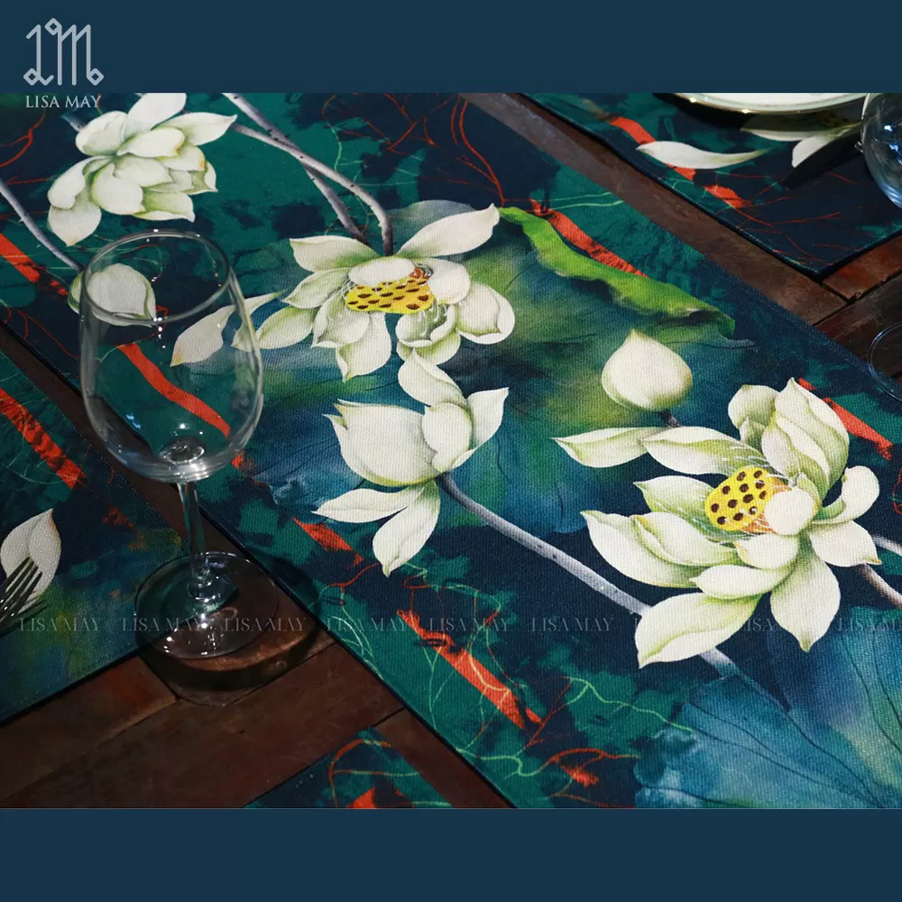 Runner thiết kế họa tiết hoa sen (DR-SX02b)