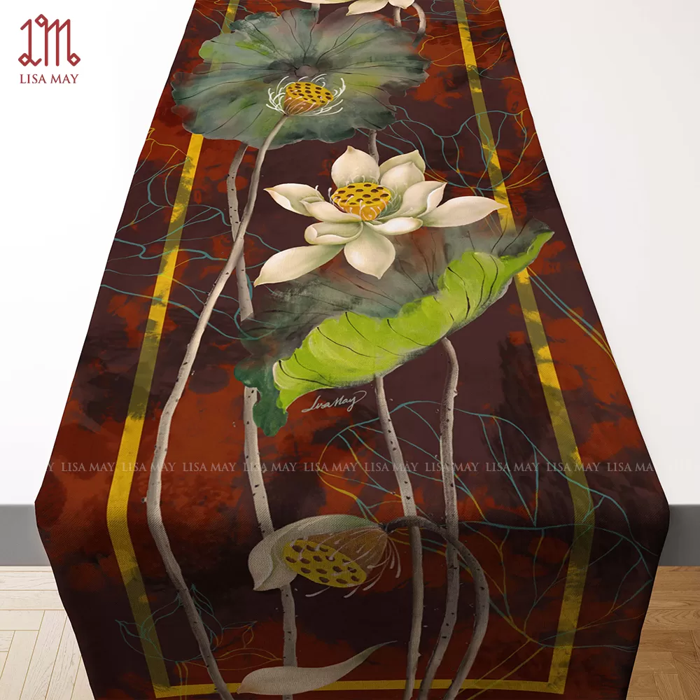 Runner thiết kế họa tiết hoa sen (DR-SX02a)