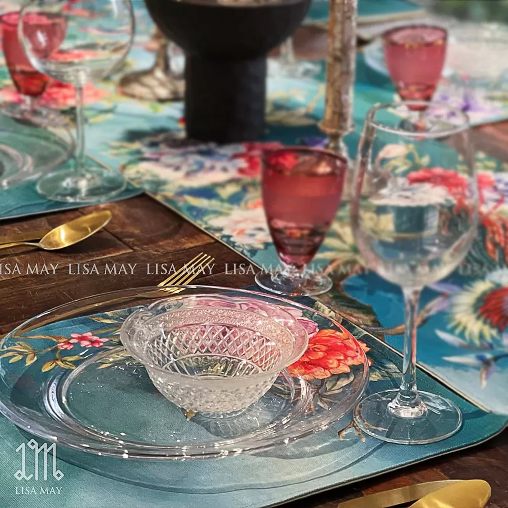 Lót đĩa thiết kế họa tiết mẫu đơn khổng tước (DLD-CP01a)