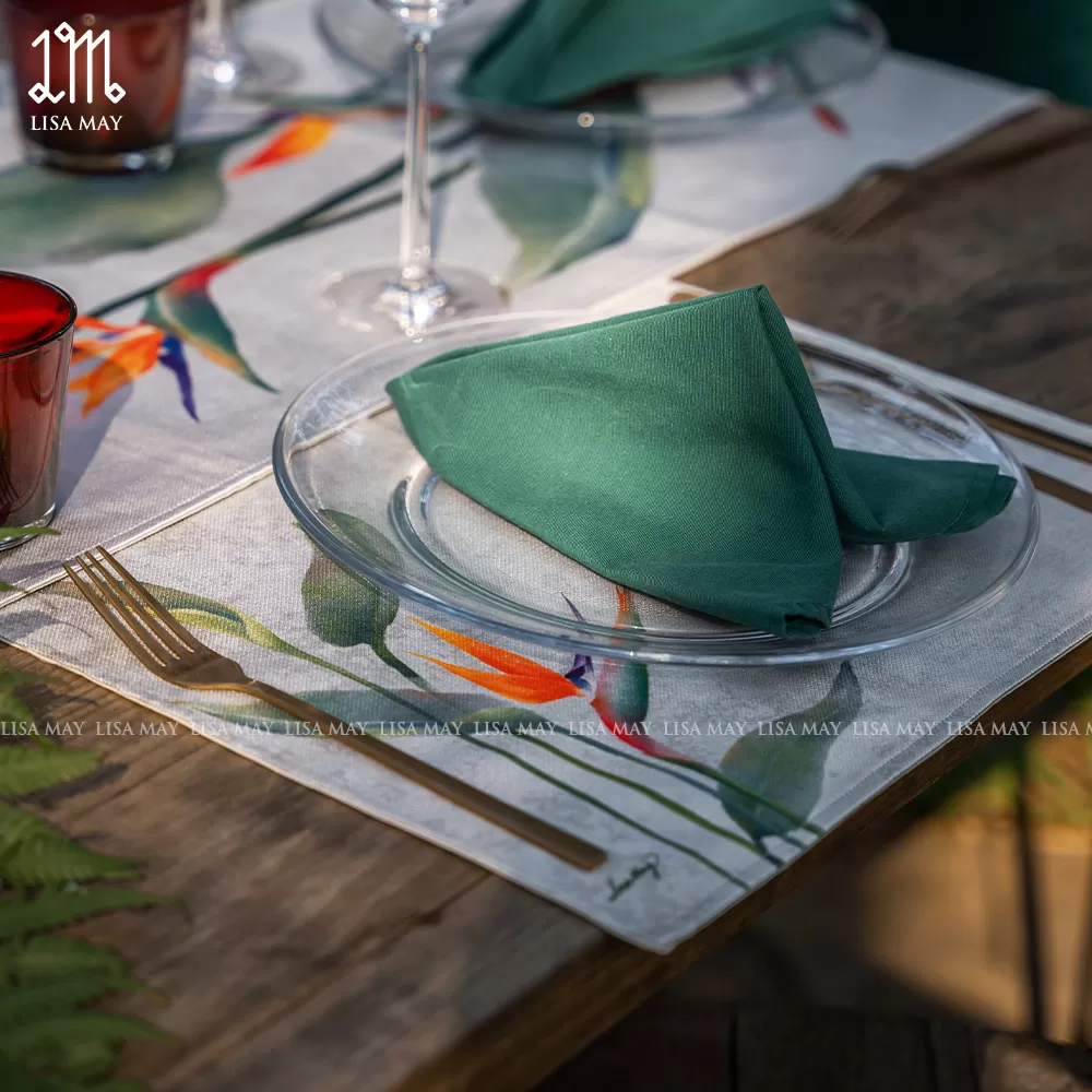 Lót đĩa thiết kế họa tiết hoa thiên điểu (DLD-TD01)