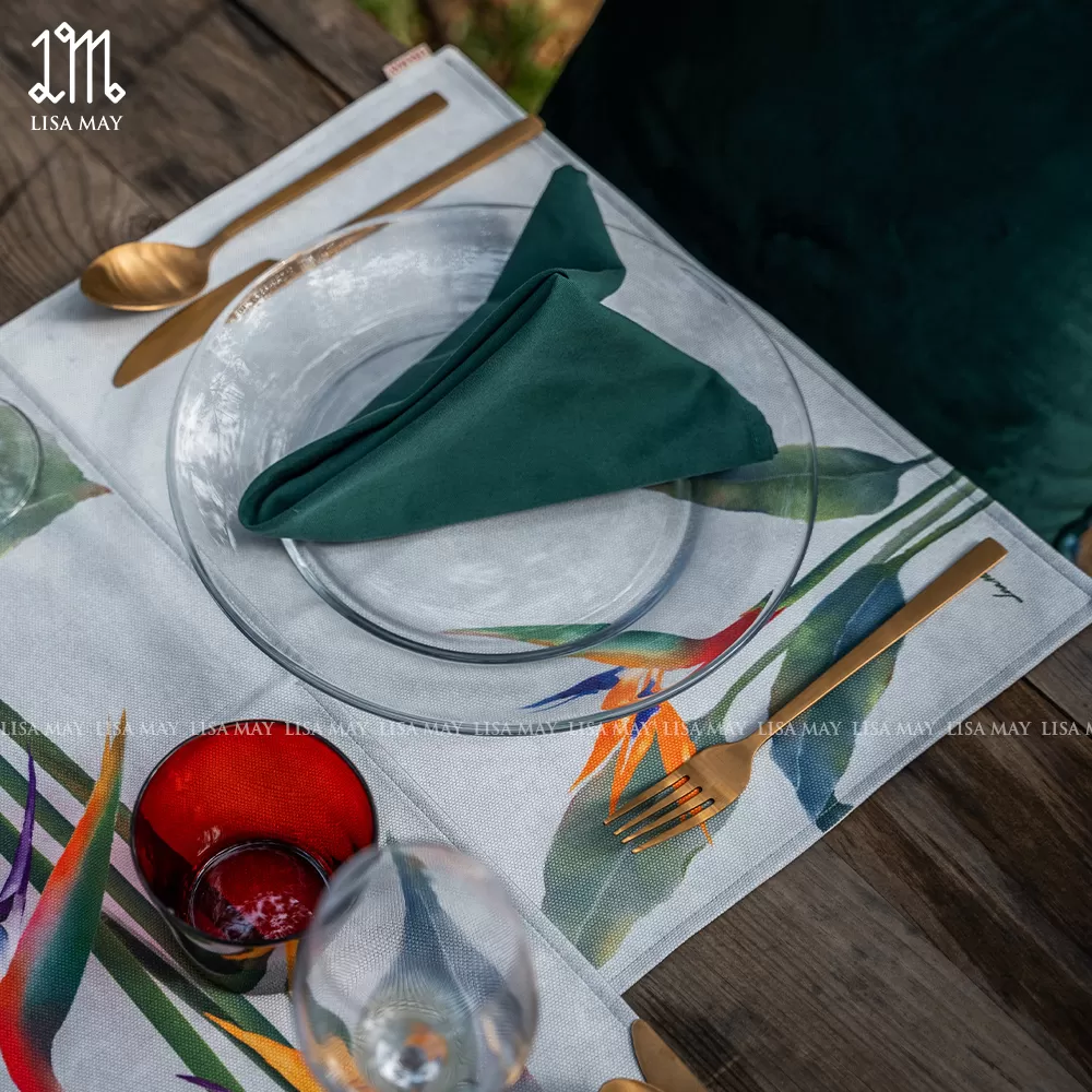 Lót đĩa thiết kế họa tiết hoa thiên điểu (DLD-TD01)