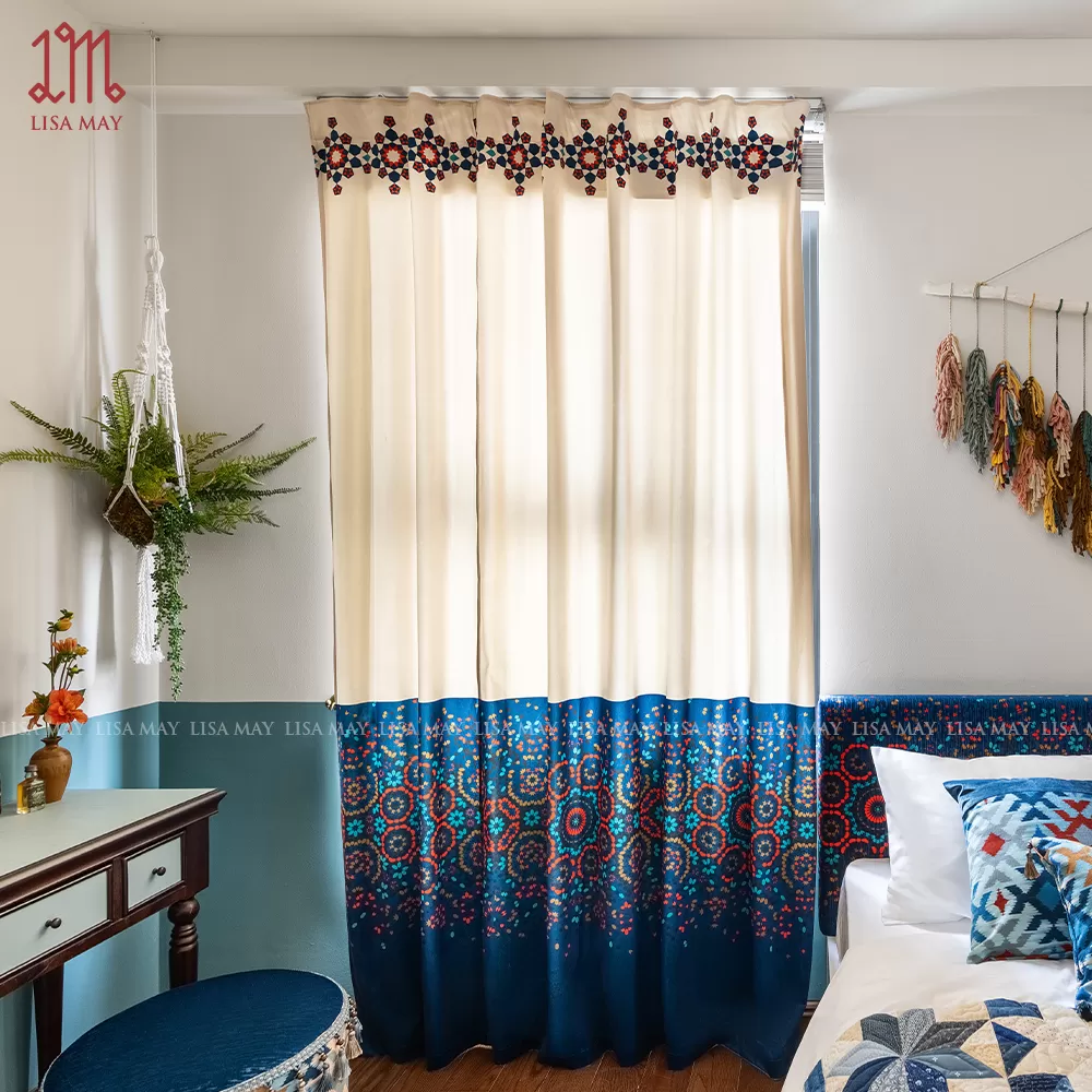 Rèm vải nhung phong cách Boho (DC-B3a)