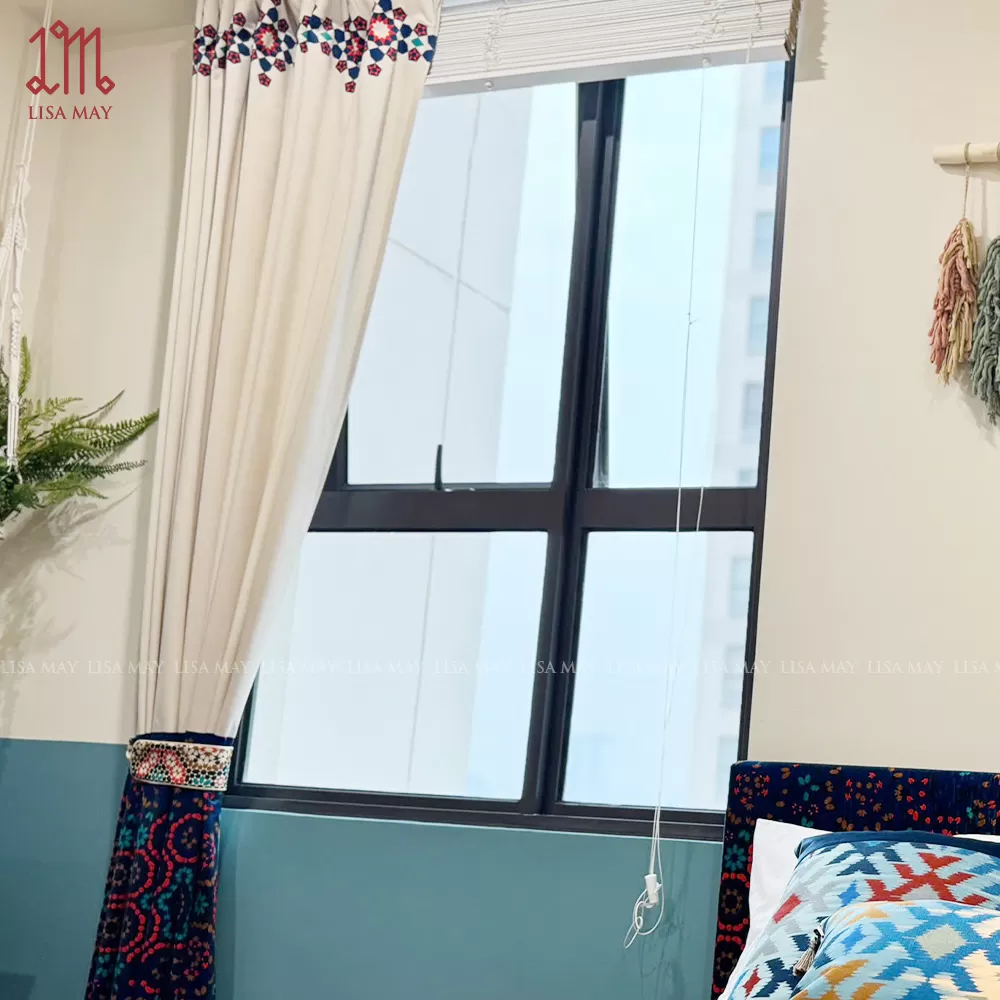 Rèm vải nhung phong cách Boho (DC-B3a)