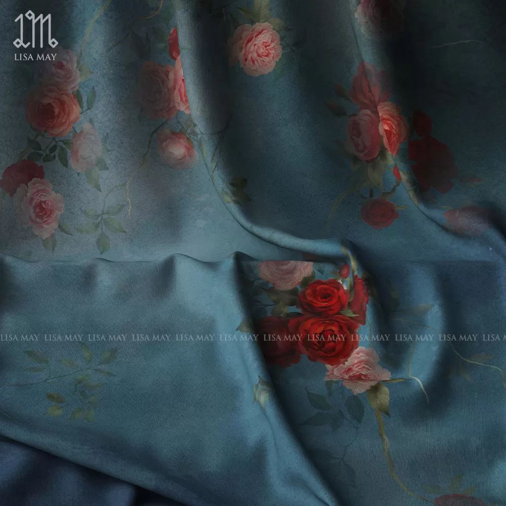 Rèm vải nhung thiết kế họa tiết hoa hồng (DC-HH87)