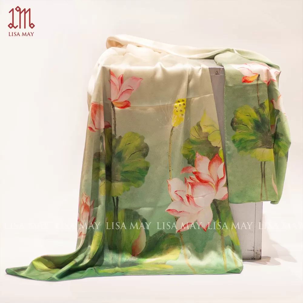 Khăn lụa hoa sen (DKD-SH001)