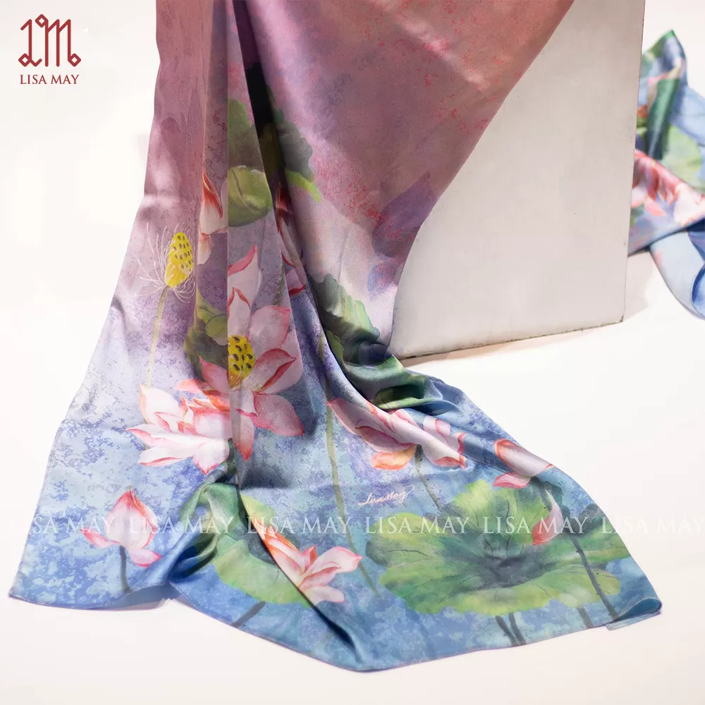 Khăn lụa hoa sen (DKD-SH003)