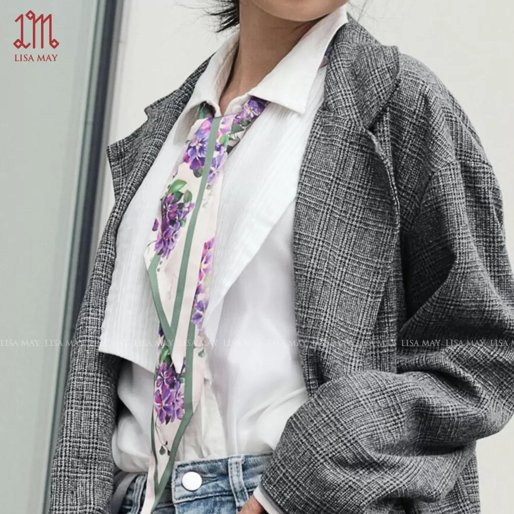 Khăn turban thiết kế họa tiết hoa bằng lăng tím (DT-BL)