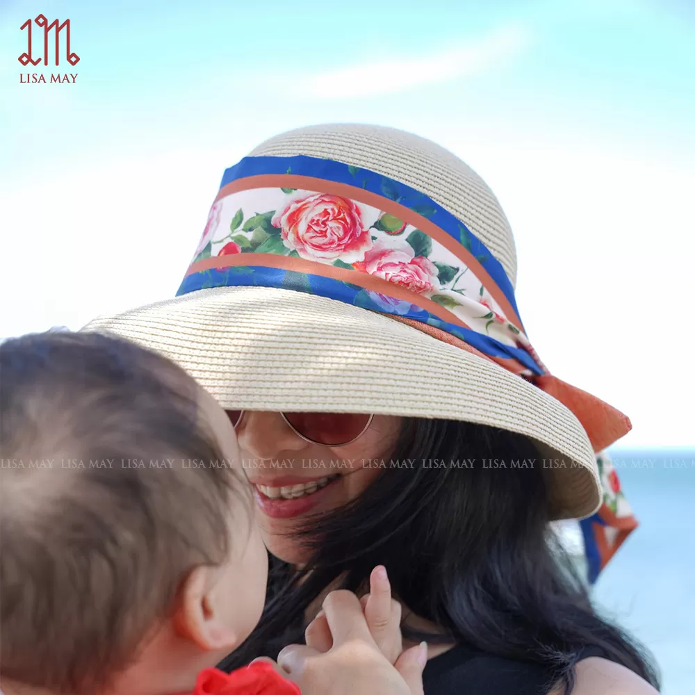 Khăn turban thiết kế họa tiết hoa hồng (DT-HH03a)