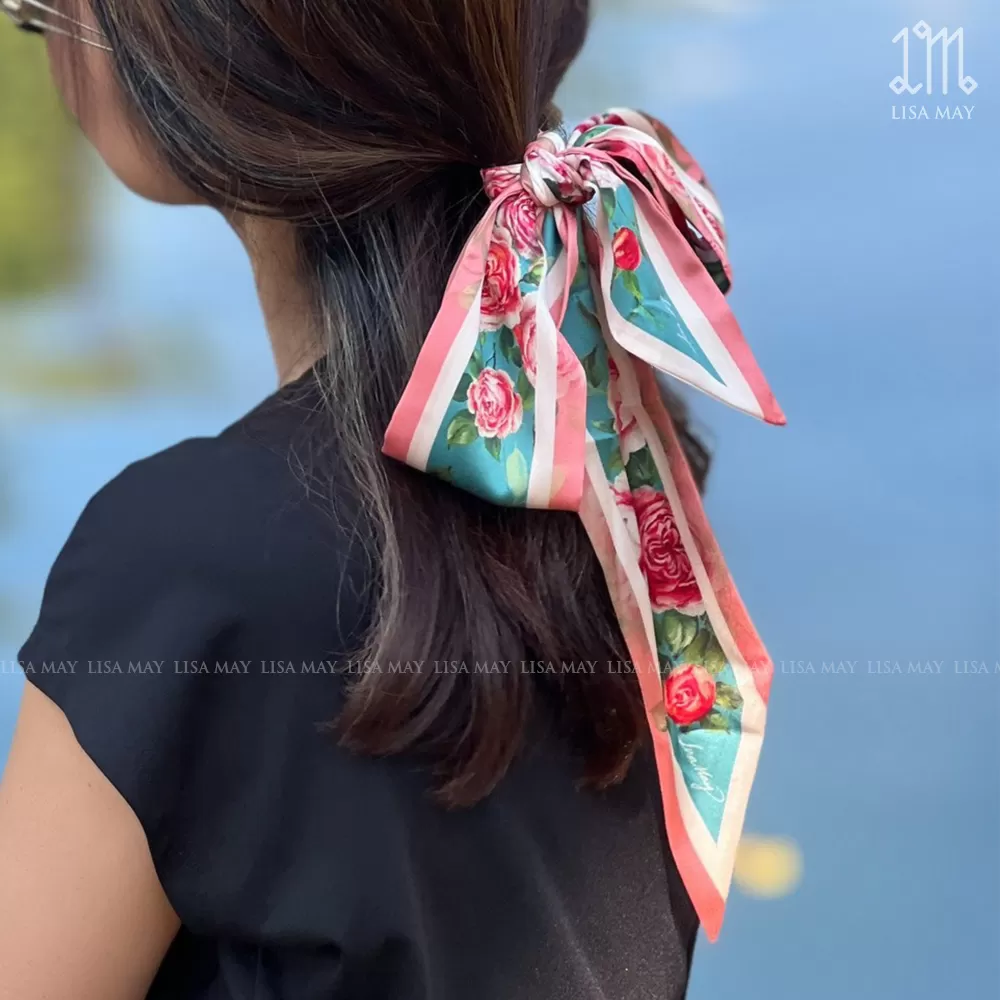 Khăn turban thiết kế họa tiết hoa hồng (DT-HH03b)