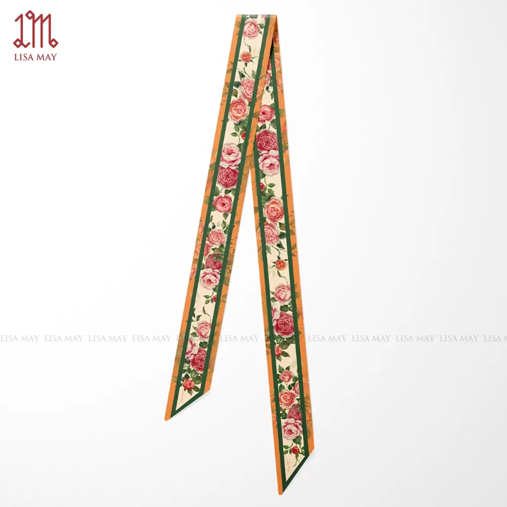 Khăn turban thiết kế họa tiết hoa hồng (DT-HH03d)