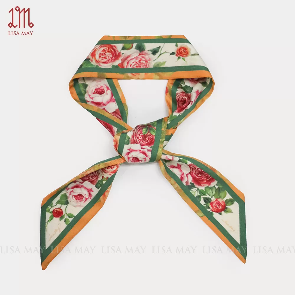 Khăn turban thiết kế họa tiết hoa hồng (DT-HH03d)