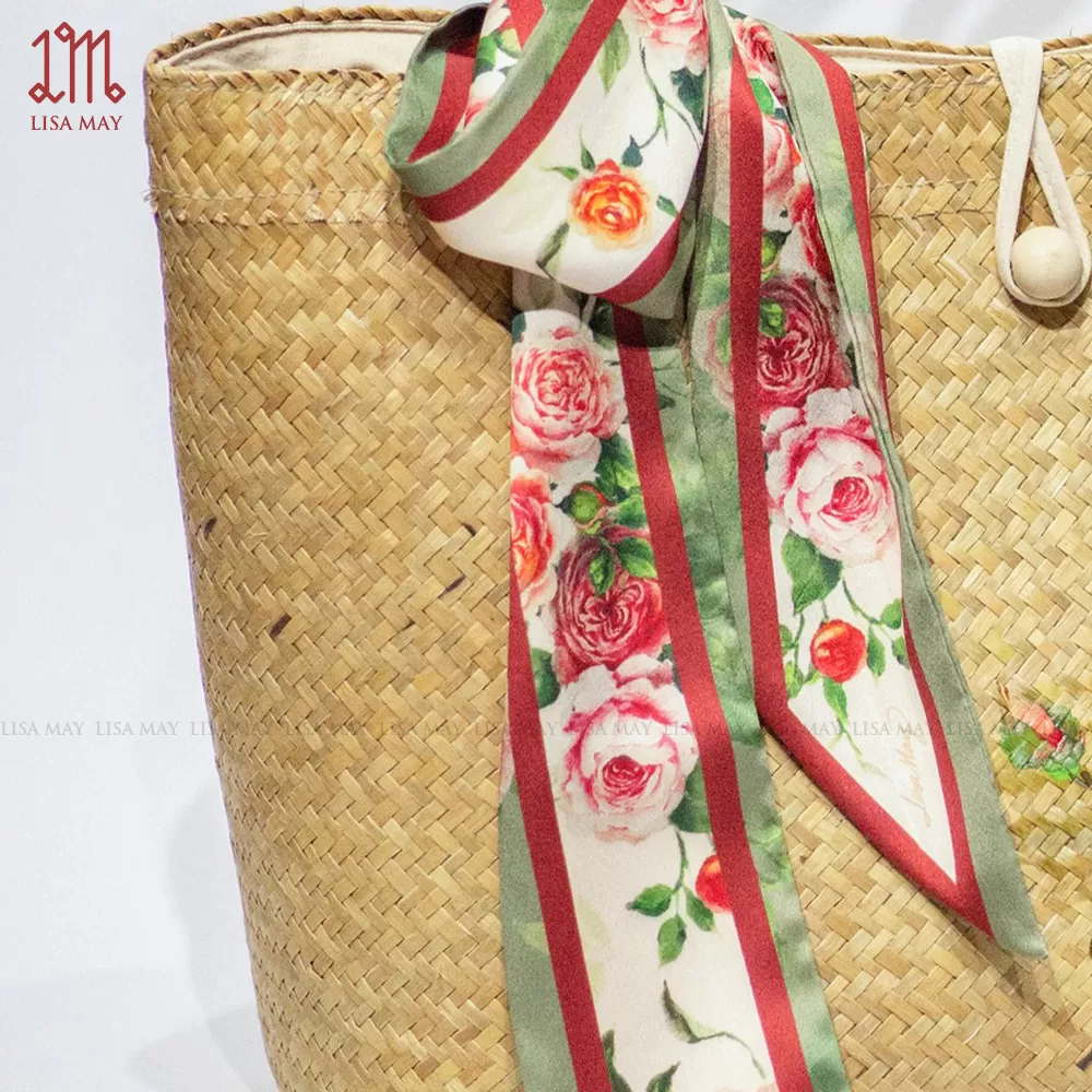 Khăn turban thiết kế họa tiết hoa hồng (DT-HH03e)