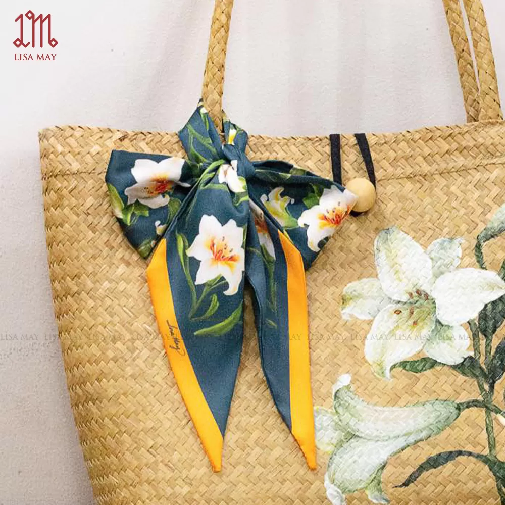 Khăn turban thiết kế họa tiết hoa loa kèn (DT-LK01a)