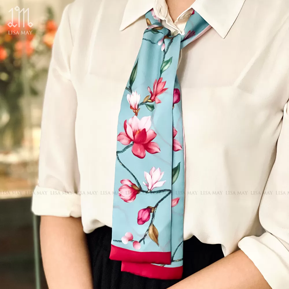 Khăn turban thiết kế họa tiết hoa mộc lan (DT-ML001)