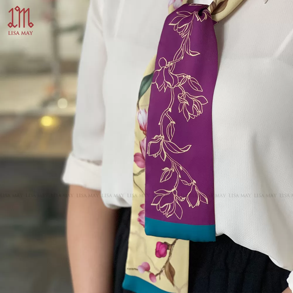 Khăn turban thiết kế họa tiết hoa mộc lan (DT-ML004)