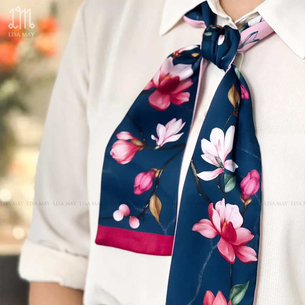 Khăn turban thiết kế họa tiết hoa mộc lan (DT-ML003)