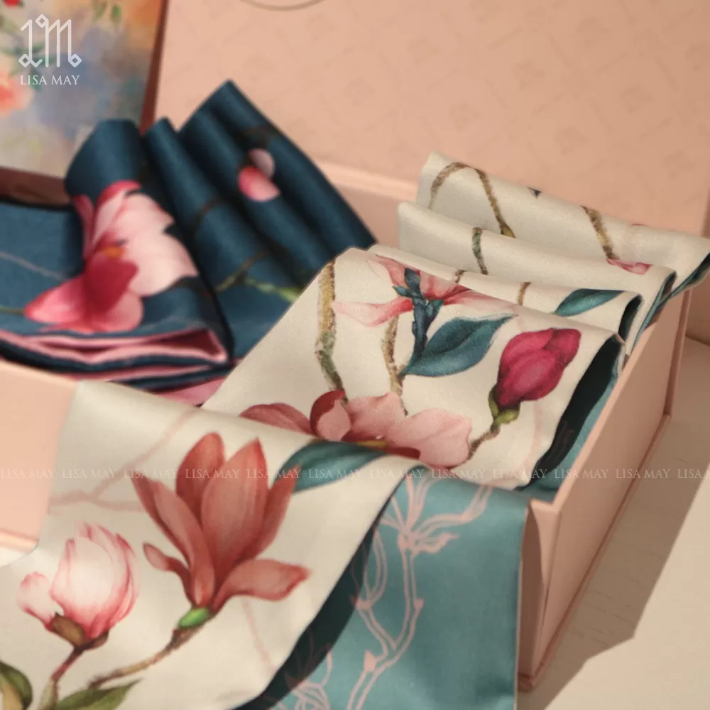 Khăn turban thiết kế họa tiết hoa mộc lan (DT-ML011)