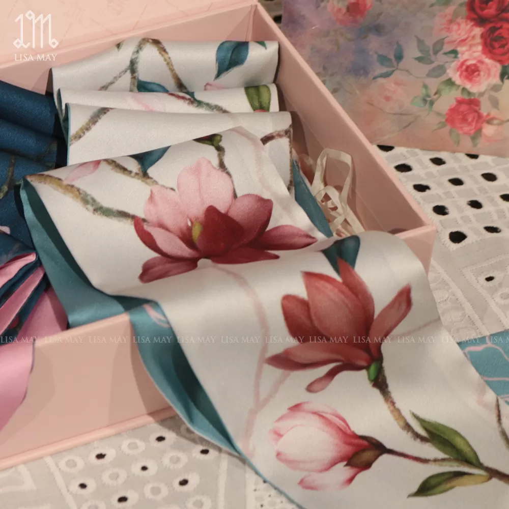 Khăn turban thiết kế họa tiết hoa mộc lan (DT-ML011)