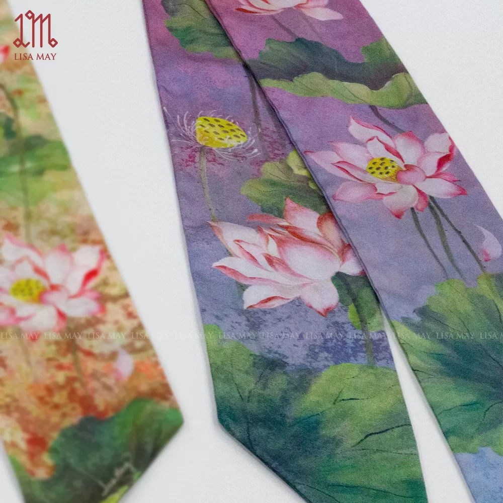 Khăn turban thiết kế họa tiết hoa sen (DT-SH001)
