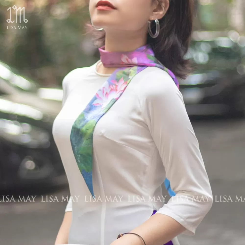 Khăn turban thiết kế họa tiết hoa sen (DT-SH001)