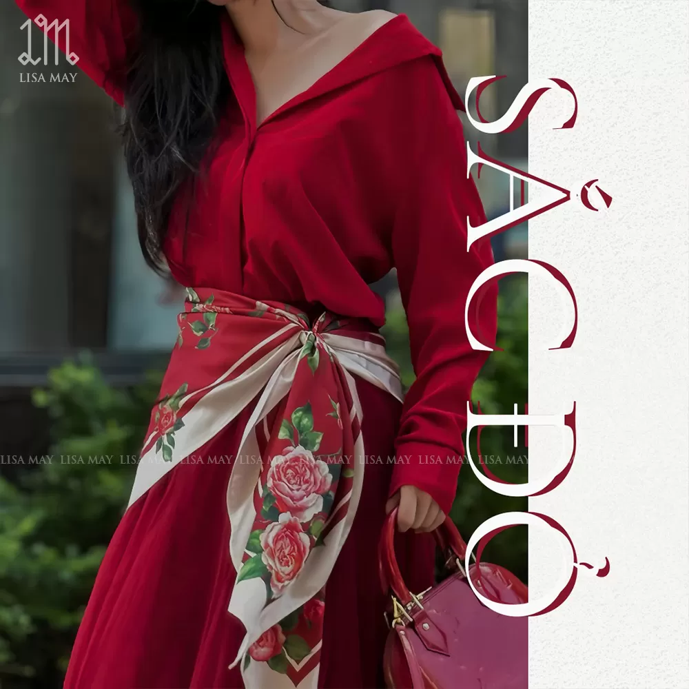 Khăn lụa hoa hồng 