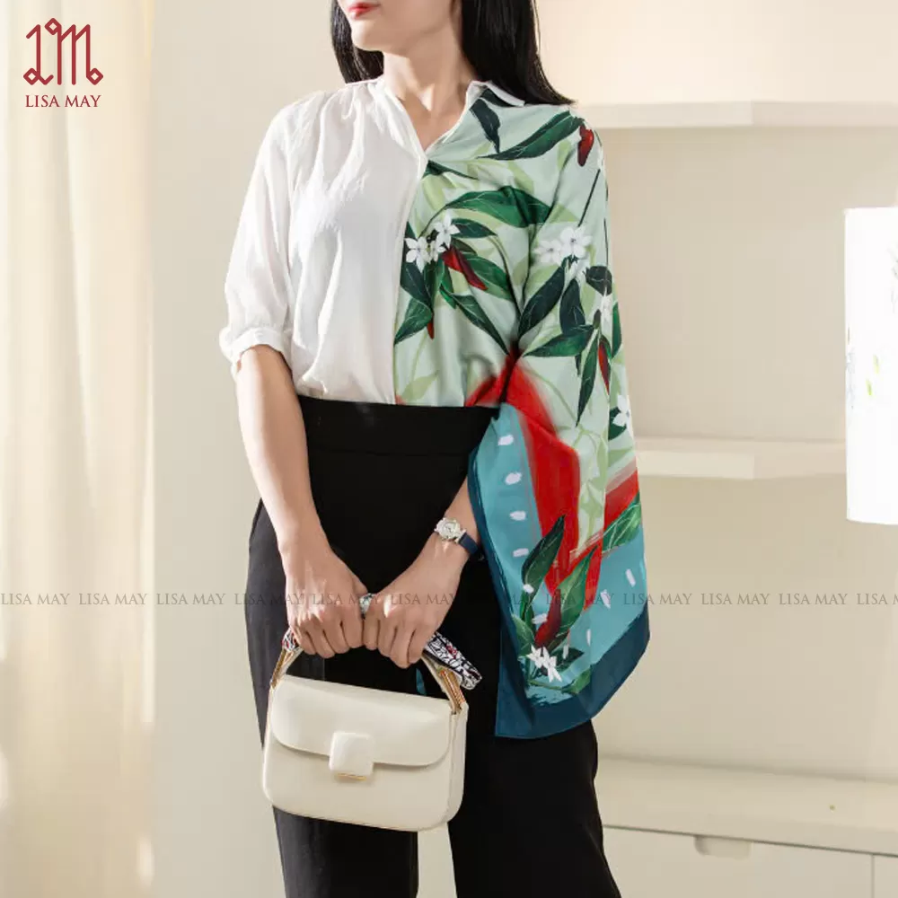 Khăn lụa hoa ớt (DKV-O1)