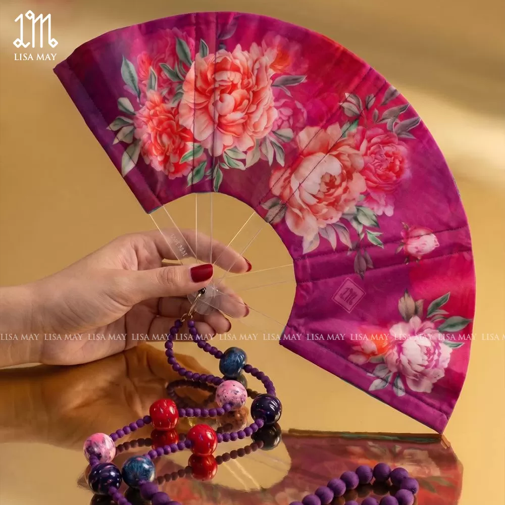 Quạt lụa Élan Hoa Mẫu Đơn