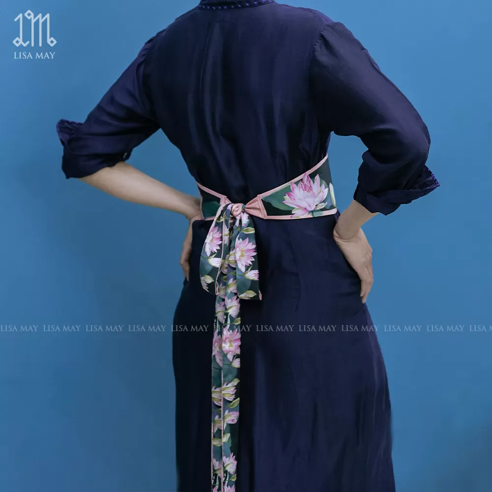 Thắt lưng Obi thiết kế họa tiết hoa súng (DDT-HS01b)