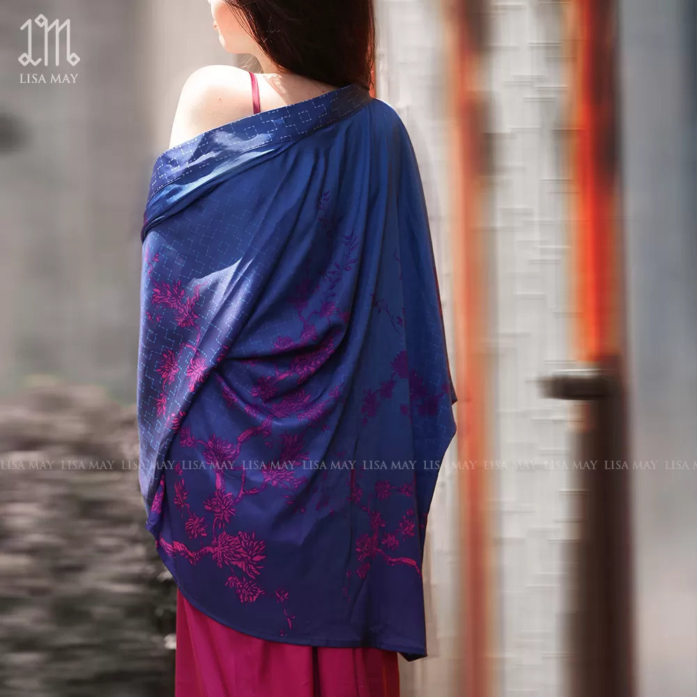 Áo kimono thiết kế họa tiết hoa mẫu đơn (DK-MD01a)